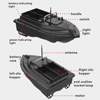 D16C Outdoor Remote Control Double Motors Bait Fishing Boat, US Plug, D16C (US Plug)