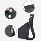 Multi-Function Portable Anti-theft Polyester Business Chest Bag Outdoor Sports Left Shoulder Bag for Men, Left Shoulder
