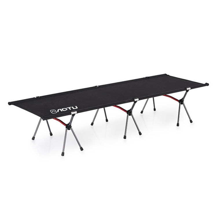 AOTU AT6758 Outdoor Portable Folding Aluminum Alloy Camping Bed Black