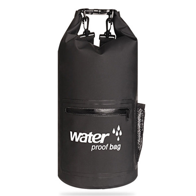 Outdoor Waterproof Dry Dual Shoulder Strap Bag Dry Sack PVC Barrel Bag, Capacity: 10L, 10L 10L Black