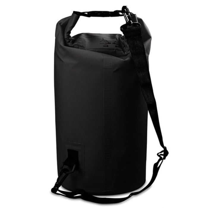 Outdoor Waterproof Double Shoulder Bag Dry Sack PVC Barrel Bag, Capacity: 20L, Capacity: 20L (Green), Capacity: 20L (Sky Blue), Capacity: 20L (Yellow), Capacity: 20L (Black), Capacity: 20L (Dark Blue), Capacity: 20L (Orange), Capacity: 20L (Pink) –... Capacity: 20L (Black) Black