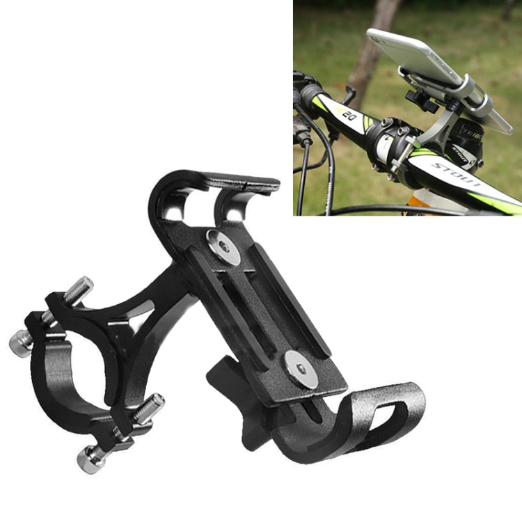 Universal Non-rotatable Aluminum Alloy Fixing Frame Motorcycle Bicycle Mobile Phone Holder Black