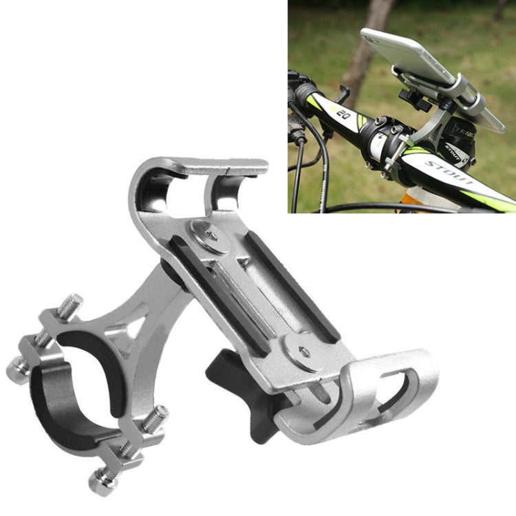 Universal Non-rotatable Aluminum Alloy Fixing Frame Motorcycle Bicycle Mobile Phone Holder – Aluminum Alloy Titanium Color