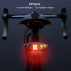Bicycle Tail Light Intelligent Wireless Remote Control Turn Signal Warning Light, USB Rechargeable