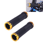 OQSPORT 2 PCS Bike Hand Grips Bilateral Lock Straight Barrel MTB Bicycle Anti-slip Handlebar Grips, 801 801 Gold