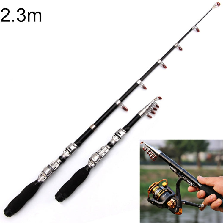 37cm Portable Telescopic Sea Fishing Rod Mini Fishing Pole, Extended Length : 2.3m, 2.3m 2.3m OG6274A