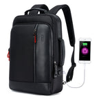 Bopai 751-006641 Large Capacity Business Fashion Breathable Laptop Backpack with External USB Interface, Size: 30 x 15 x 44cm, 751-006641 – Waterproof, Leather 751-006641