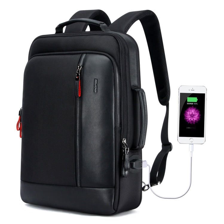 Bopai 751-006641 Large Capacity Business Fashion Breathable Laptop Backpack with External USB Interface, Size: 30 x 15 x 44cm, 751-006641 – Waterproof, Leather 751-006641