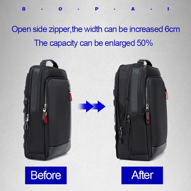 Bopai 751-006641 Large Capacity Business Fashion Breathable Laptop Backpack with External USB Interface, Size: 30 x 15 x 44cm, 751-006641 – Waterproof, Leather