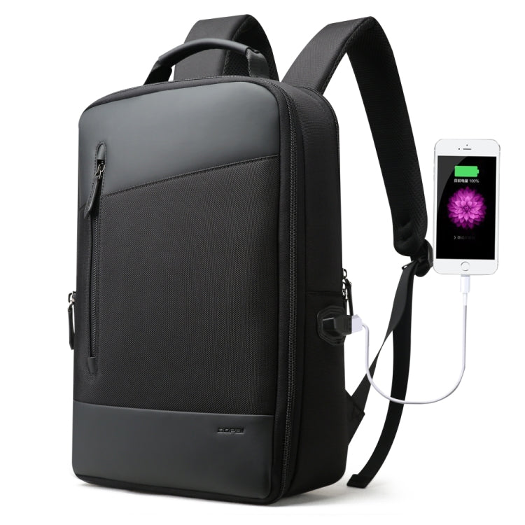 Bopai 851-009911 Business Anti-theft Waterproof Large Capacity Double Shoulder Bag,with USB Charging Port, Size: 30.5x13x45cm, 851-009911 – Waterproof, Leather 851-009911