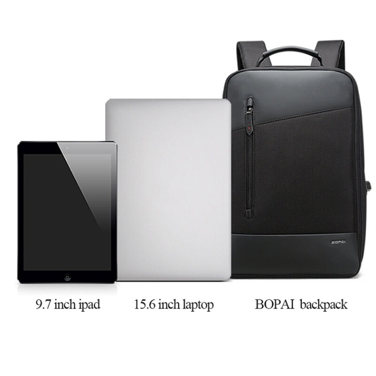 Bopai 851-009911 Business Anti-theft Waterproof Large Capacity Double Shoulder Bag,with USB Charging Port, Size: 30.5x13x45cm, 851-009911 – Waterproof, Leather