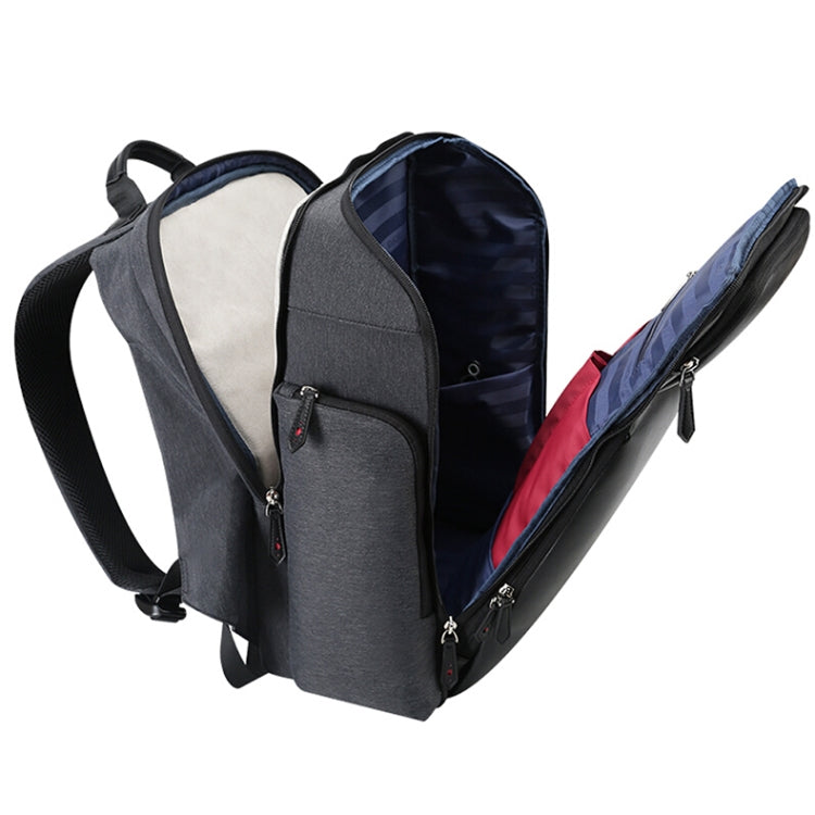 Bopai 851-010128 Business Anti-theft Waterproof Large Capacity Double Shoulder Bag,with USB Charging Port, Size: 34x19x43cm, 851-010128 – Waterproof, Leather