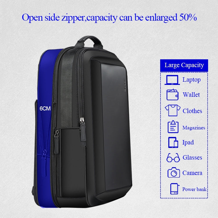 Bopai 751-006551 Large Capacity Business Casual Breathable Laptop Backpack with External USB Interface, Size: 30 x 12 x 44cm, 751-006551 – Waterproof, Leather