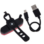 AQY-096 IPX4 Detachable USB Rechargeable Dual Color LED Bike Taillight, White & Red, Blue & Red