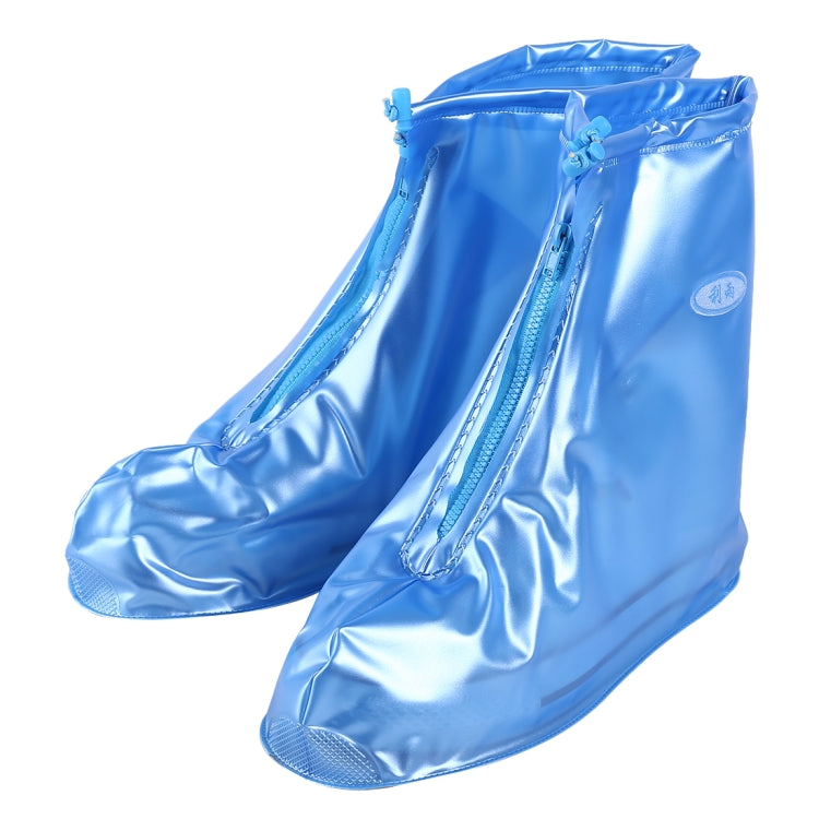 Fashion PVC Non-slip Waterproof Thick-soled Shoe Cover Size: M, Size: M Size: M Blue