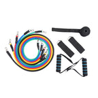 jx-003 11 in 1 100lbs TPE Five-point Buckle Household Pull Rope Resistance Band Fitness Equipment Set, 100lbs with Blue Handle – Non-slip