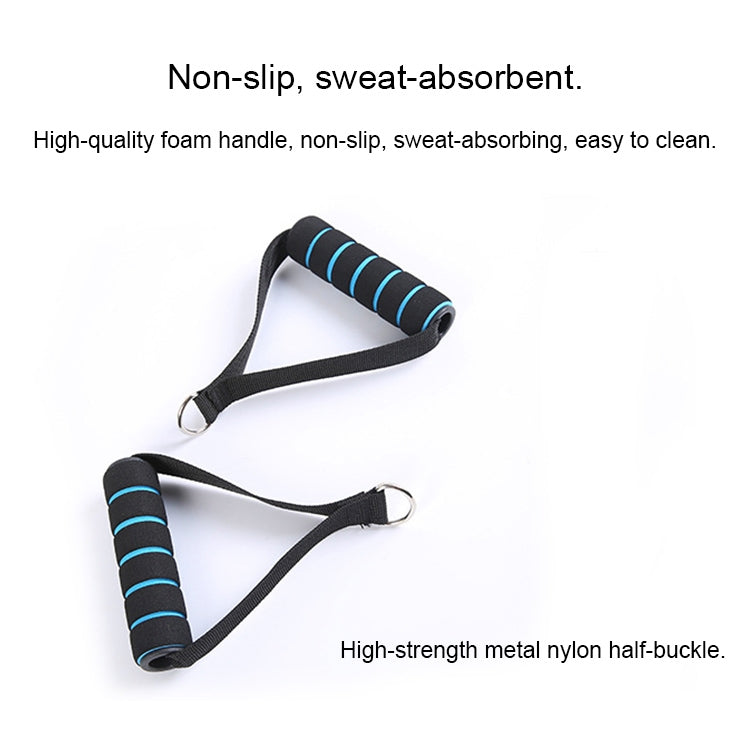 jx-003 11 in 1 100lbs TPE Five-point Buckle Household Pull Rope Resistance Band Fitness Equipment Set, 100lbs with Blue Handle – Non-slip