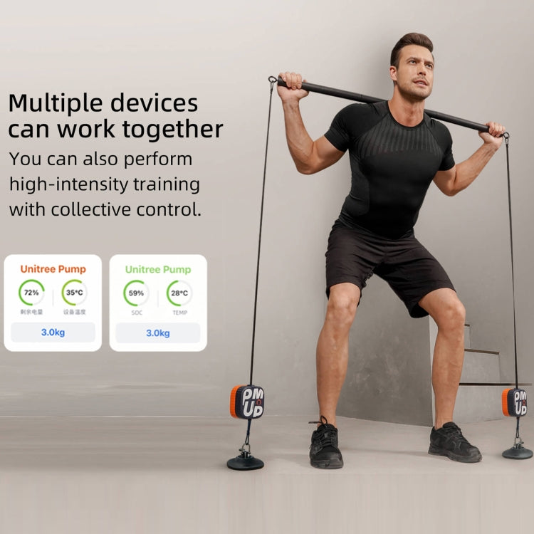 Unitree Pump Portable Home Gym Pump 4.4-44lbs Adjustable Resistance Cable Machine, Pump(Blue Orange)