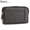 Sports Denim Universal Phone Bag Waist Bag for 5.5~6.3 inch Smartphones, Size: L, L L Black