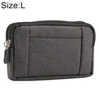 Sports Denim Universal Phone Bag Waist Bag for 5.5~6.3 inch Smartphones, Size: L, L L Black