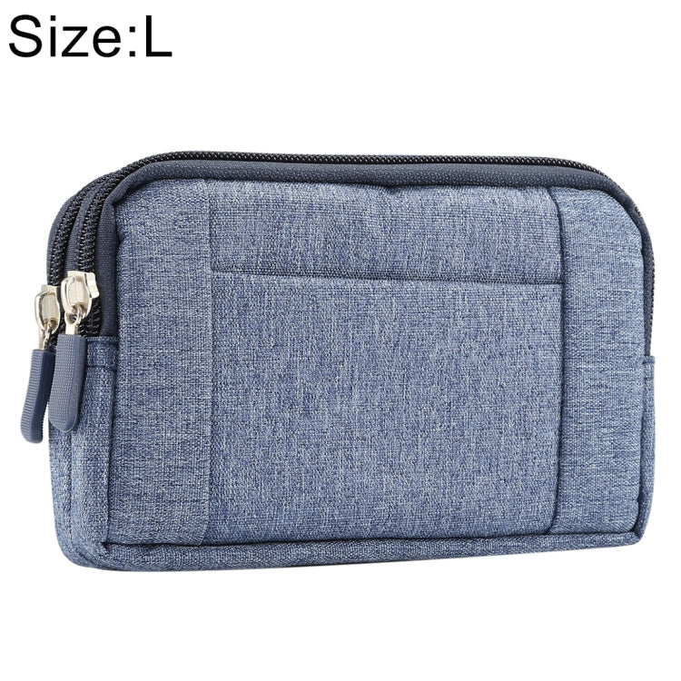Sports Denim Universal Phone Bag Waist Bag for 5.5~6.3 inch Smartphones, Size: L, L – Durable Build, Easy to Use L Blue