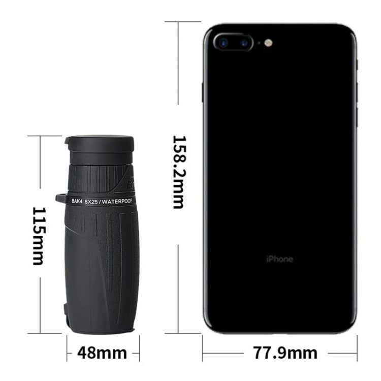 Eyeskey 10X25 Portable Monocular Binoculars Large-field Low-light Night Vision Telescope, 10X25 – Waterproof, Aluminum Alloy