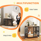Dog Crate Furniture with Anti-Chew Resistant Mesh for Medium Dogs