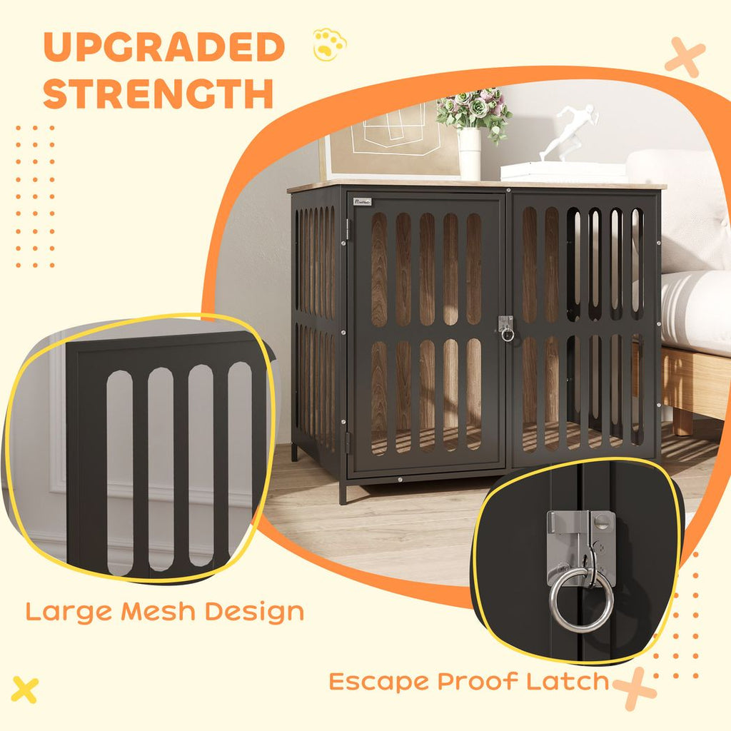Dog Crate Furniture with Anti-Chew Resistant Mesh for Medium Dogs
