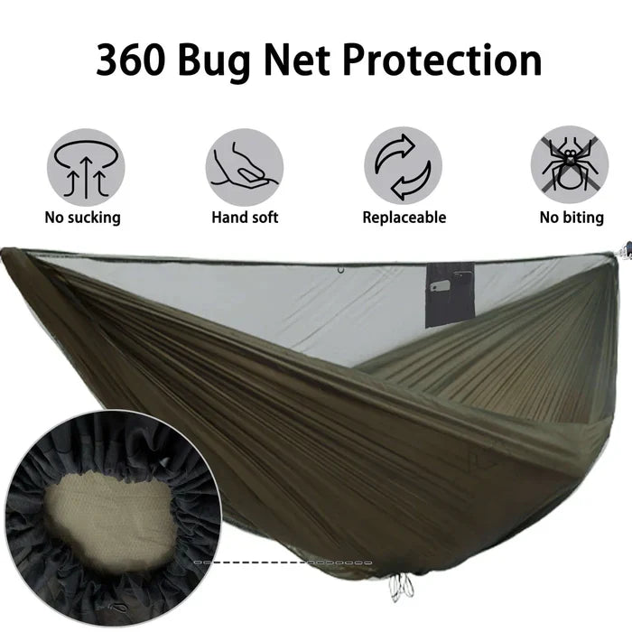 Onewind Outdoors Aerie 11' Double Camping Hammock with Mosquito Net
