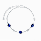 Blue Sapphire Bracelet in Sterling Silver