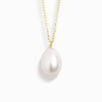 Large Freshwater Pearl Pendant Necklace in 18k Gold Vermeil