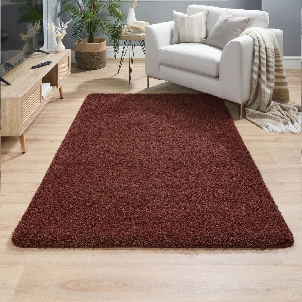Washable Red Shaggy Rug