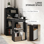 120cm Modern Computer Desk Bookshelf Study Table Workstation PC Laptop Writing Home Office 6 Shelves, Black