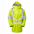 PULSAR P421 Hi-Vis Yellow Mesh Lined Waterproof Breathable Storm Coat