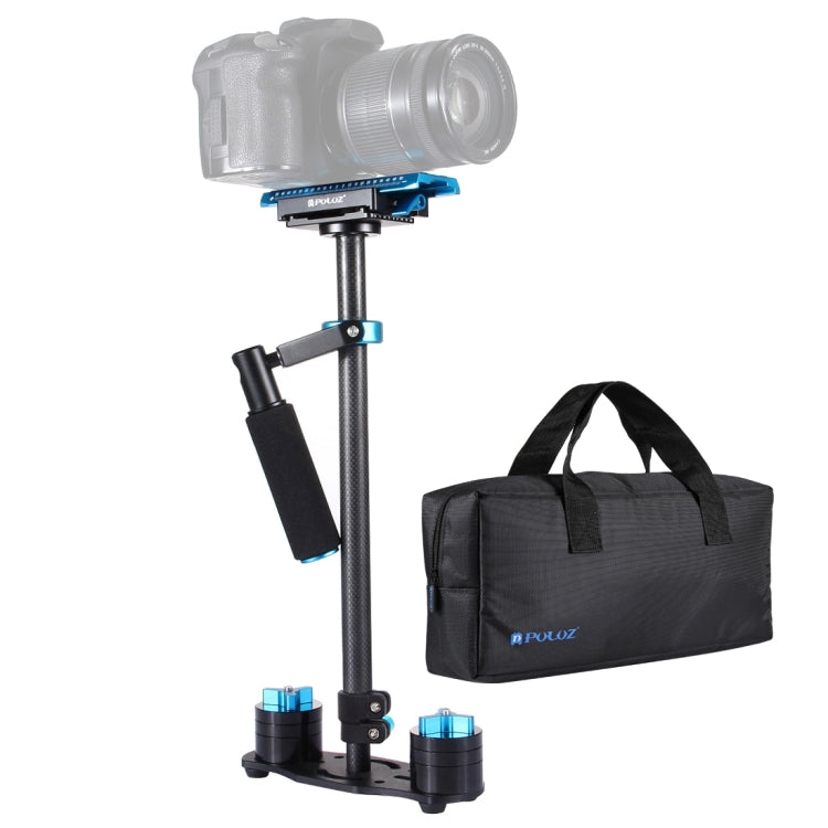 PULUZ 38.5-61cm Carbon Fibre Handheld Stabilizer for DSLR & DV Digital Video & Cameras, Load Range: 0.5-3kg, P60T Blue, P60T Red P60T Blue Blue