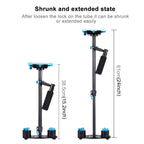 PULUZ 38.5-61cm Carbon Fibre Handheld Stabilizer for DSLR & DV Digital Video & Cameras, Load Range: 0.5-3kg, P60T Blue, P60T Red