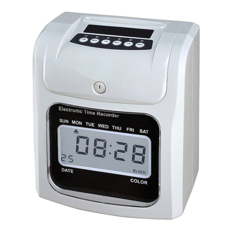 LCD Screen Electronic Time Clock Paper Card English Attendance Machine Punch Machine, Support Music Bell, LCD Screen LCD Screen