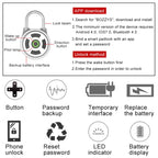 Intelligent Bluetooth Key Password Padlock Remote Unlocking for iOS / Android, DM-1
