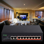 8 Ports 10/100Mbps POE Switch IEEE802.3af Power Over Ethernet Network Switch for IP Camera VoIP Phone AP Devices, 8 Ports Black – Data Transmission, TPU