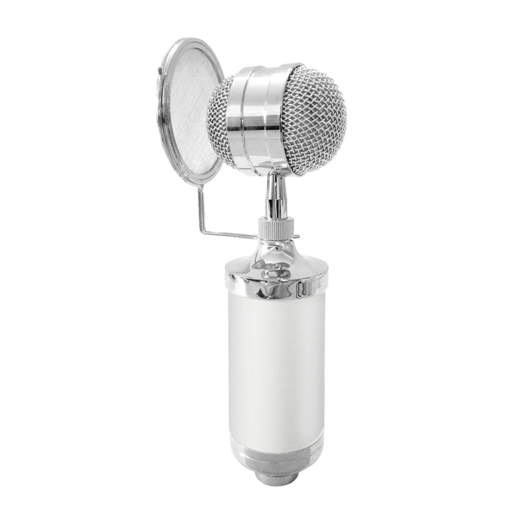 3000 Home KTV Mic Condenser Sound Recording Microphone with Shock Mount & Pop Filter for PC & Laptop, 3.5mm Earphone Port, Cable Length: 2.5m White
