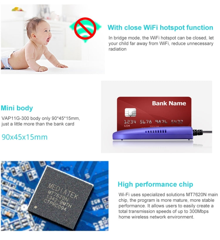 VONETS VAP11G-300 Mini WiFi 300Mbps Bridge WiFi Repeater, Best Partner of IP Device / IP Camera / IP Printer / XBOX / PS3 / IPTV / Skybox, VAP11G-300 – Durable Build, Easy to Use