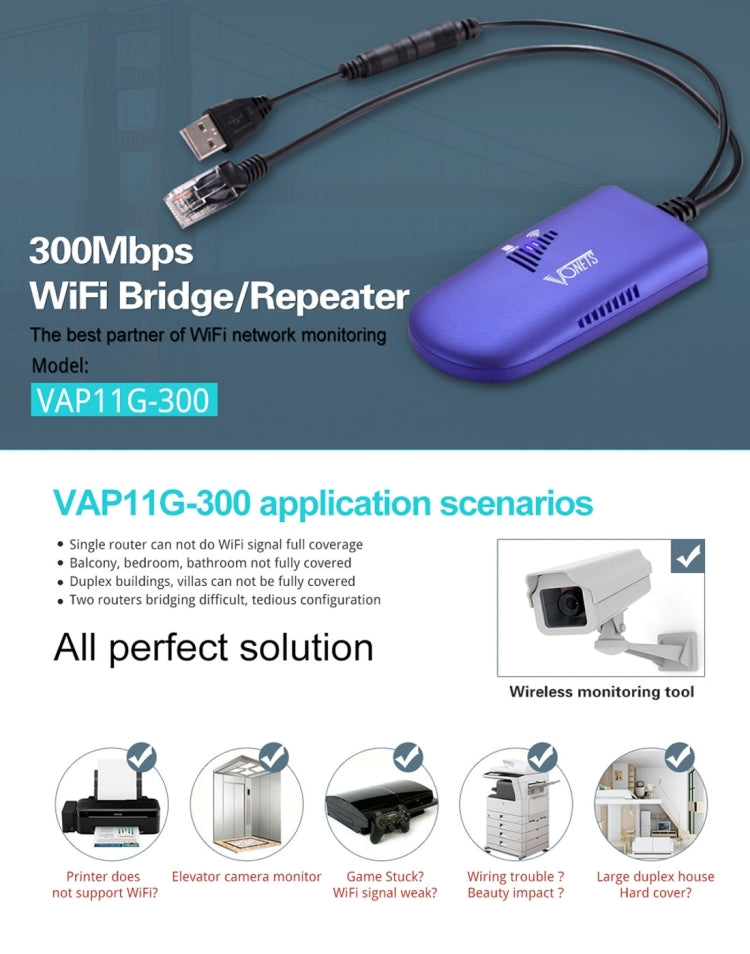 VONETS VAP11G-300 Mini WiFi 300Mbps Bridge WiFi Repeater, Best Partner of IP Device / IP Camera / IP Printer / XBOX / PS3 / IPTV / Skybox, VAP11G-300 – Durable Build, Easy to Use