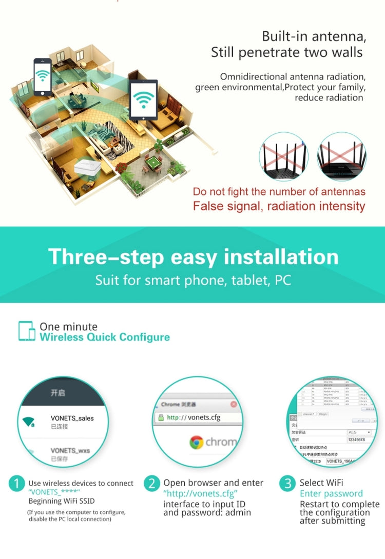VONETS VAR11N-300 Mini 300Mbps WiFi Repeater & Router & Bridge, Support 802.11N, VAR11N-300 – Durable Build, Easy to Use