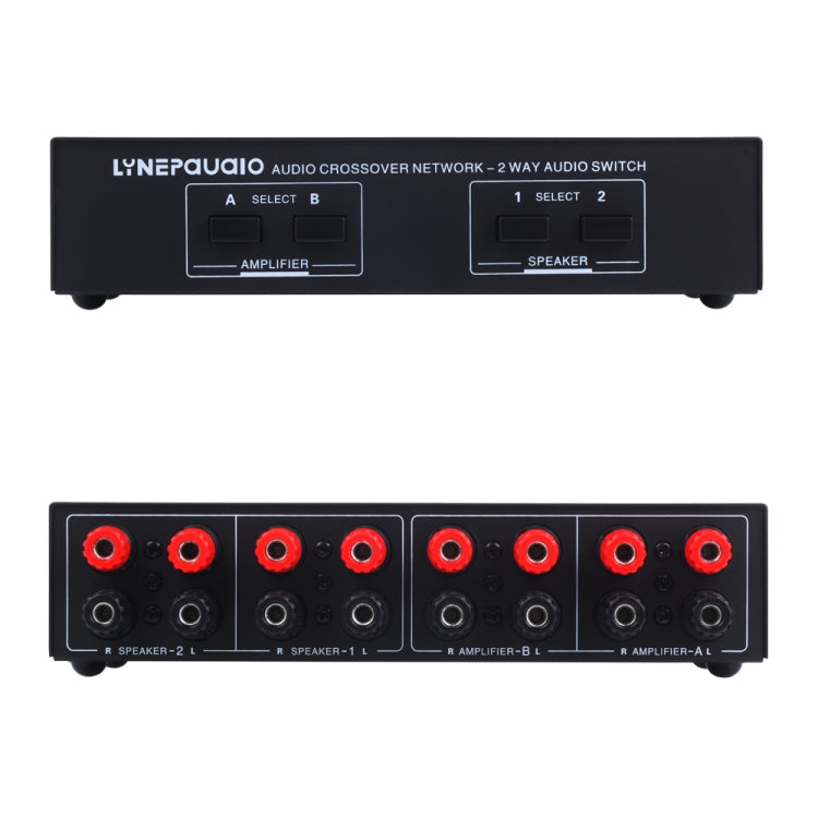 B822 Passive Speaker Switch 2 Channel Power Amplifier Audio Switch Loudspeaker, 2 Input and 2 Output