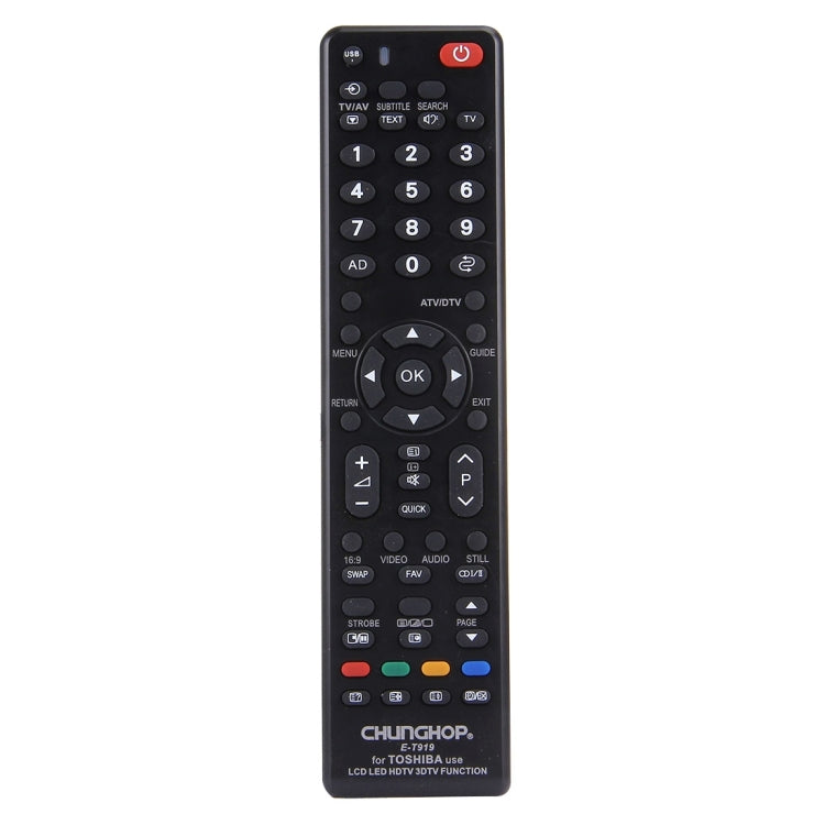 CHUNGHOP E-T919 Universal Remote Controller for TOSHIBA LED TV / LCD TV / HDTV / 3DTV, for TOSHIBA TV for TOSHIBA TV