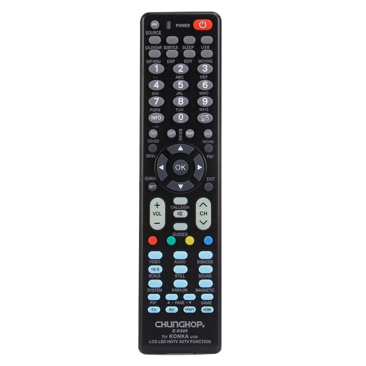 CHUNGHOP E-K906 Universal Remote Controller for KONKA LED TV / LCD TV / HDTV / 3DTV, for KONKA TV for KONKA TV