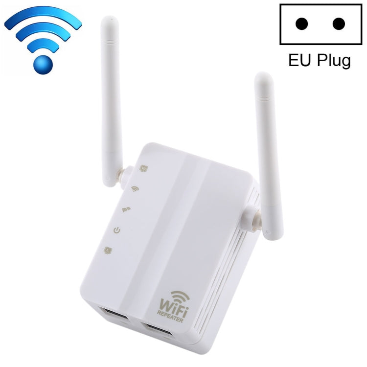 300Mbps Wireless-N Range Extender WiFi Repeater Signal Booster Network Router with 2 External Antenna, EU Plug, 2 External Antenna (White), 2 External Antenna (Black) – Durable Build, Easy to Use