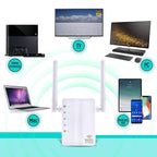300Mbps Wireless-N Range Extender WiFi Repeater Signal Booster Network Router with 2 External Antenna, EU Plug, 2 External Antenna (White), 2 External Antenna (Black) – Durable Build, Easy to Use