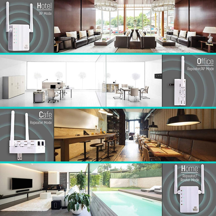 300Mbps Wireless-N Range Extender WiFi Repeater Signal Booster Network Router with 2 External Antenna, EU Plug, 2 External Antenna (White), 2 External Antenna (Black) – Durable Build, Easy to Use