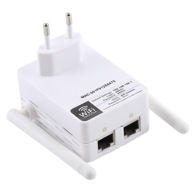 300Mbps Wireless-N Range Extender WiFi Repeater Signal Booster Network Router with 2 External Antenna, EU Plug, 2 External Antenna (White), 2 External Antenna (Black) – Durable Build, Easy to Use